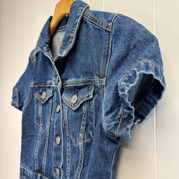 Grlfrnd Women's Preppy Retro‎ Vibes Button-up Cotton Denim Jean Dress Size XS - Picture 7 of 8
